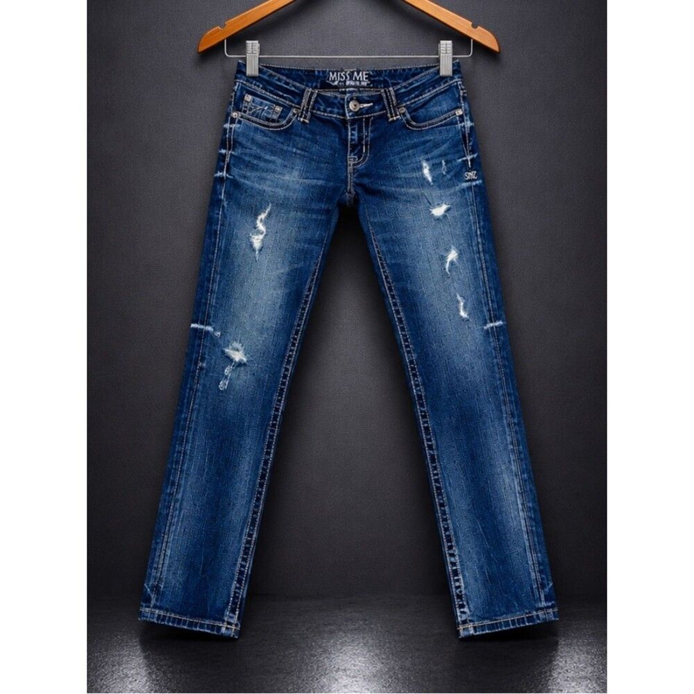 Miss Me The M Series Skinny Jeans Size 28x29 Low Rise Stretch Buckle EUC